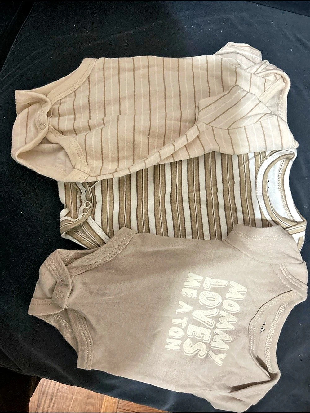 Baby Essentials Striped Bodysuit Set in Brown & Cream